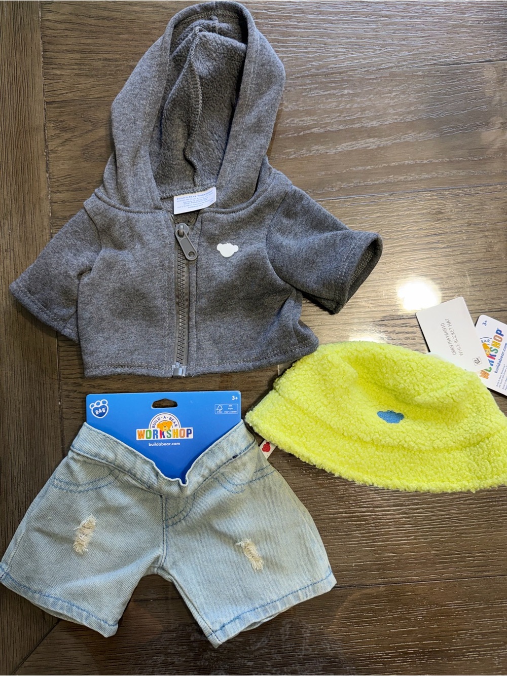 Build-A-Bear Set Light Blue Distressed Denim